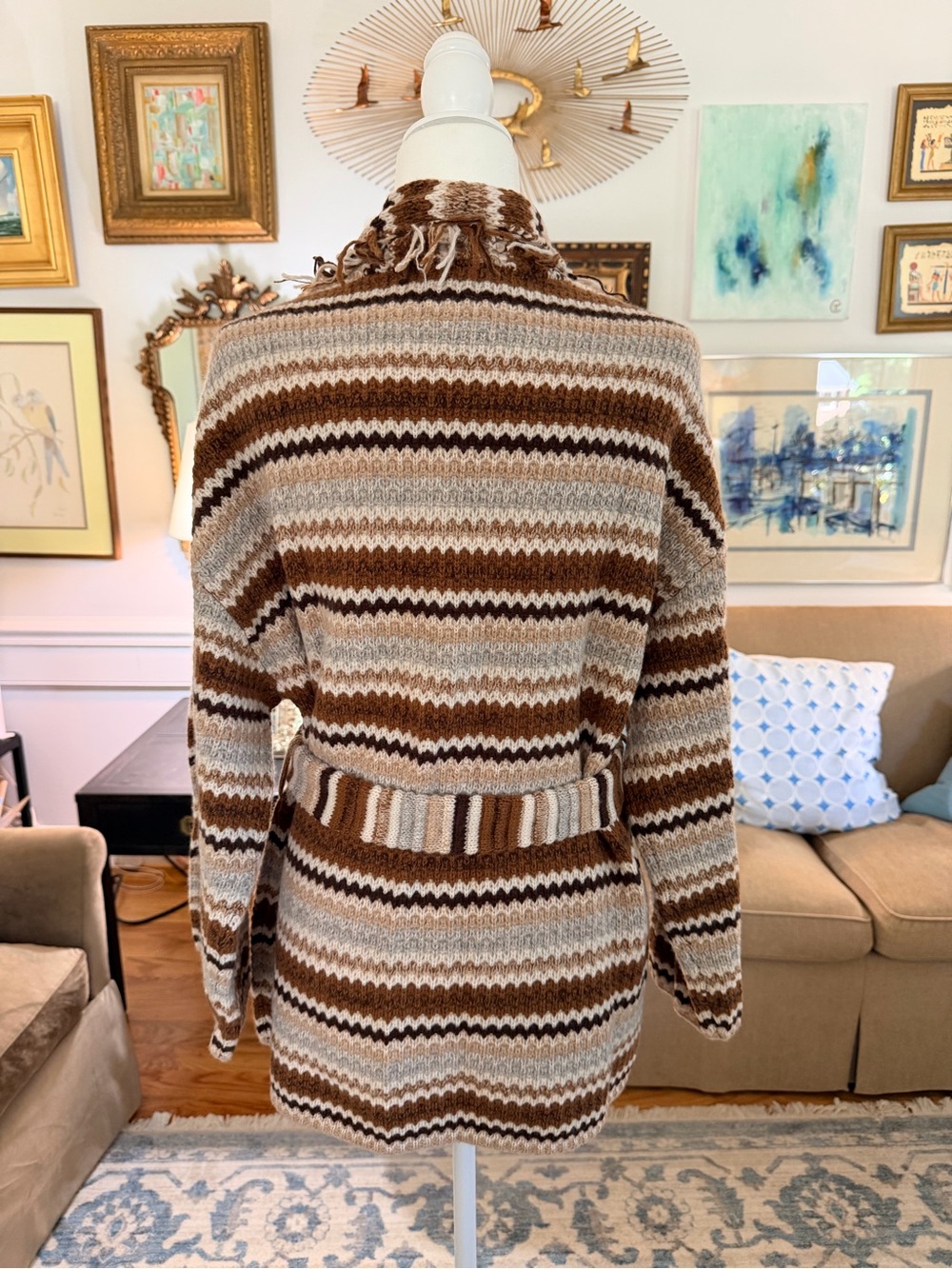 NWT - Kujten Zaina Cape Cashmere Cardigan in Camelot Brown - Medium - Picture 3 of 16